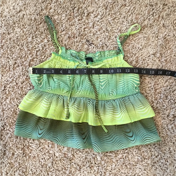 Wild Fable Green Ruffled Adjustable Strap Cropped Tank Top - Picture 9 of 10
